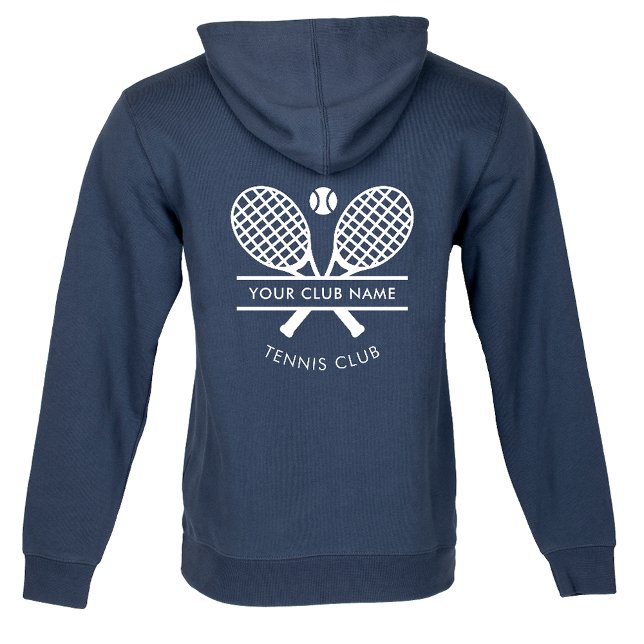 Veste À Capuche Ajouter Votre Nom Club Tennis Logo Marine Blue Cus (Custom Lawn Tennis Club Name Team Navy Blue Hoodie)