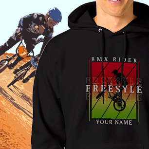 Veste À Capuche Ajoutez votre nom BMX Freestyle Rider - Red Green