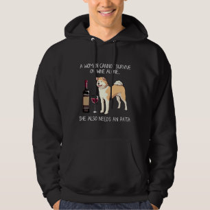 Veste À Capuche Akita Et Chien À Vin Rempli