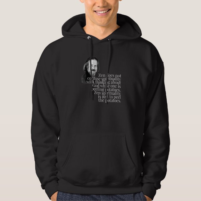 Veste À Capuche Alan Watts Zen God Peeling Pommes de terre (Devant)