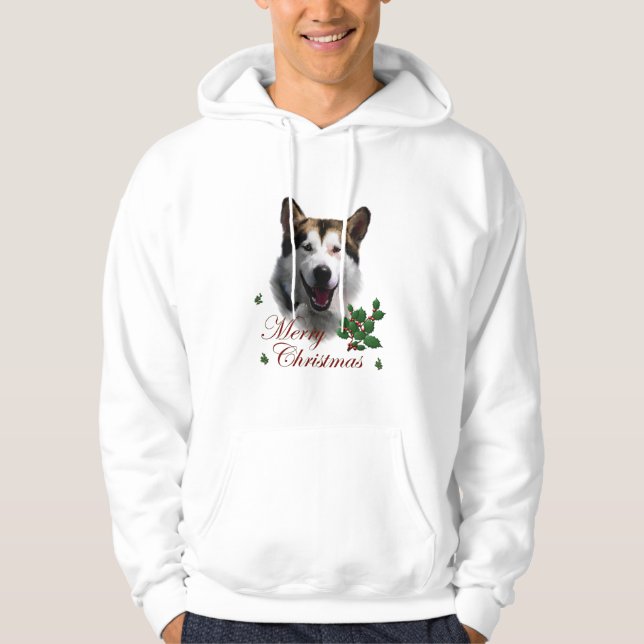 Veste À Capuche Alaskan Malamute Cadeaux de Noël (Devant)