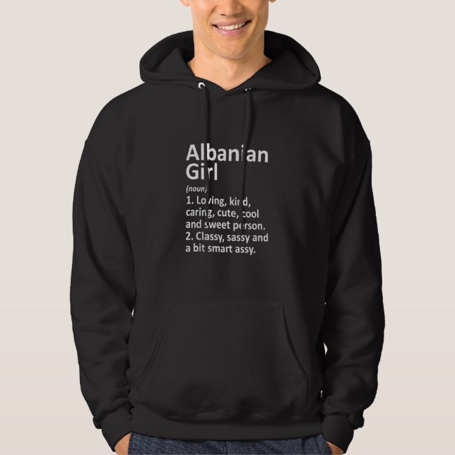 Veste À Capuche ALBANIAN FILLE ALBANIA Don Funny Country Accueil R (Devant)