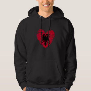 Veste À Capuche Albanie Drapeau albanais de coeur Pride albanaise