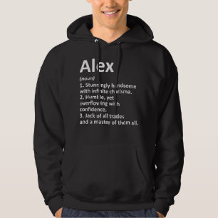 Veste À Capuche ALEX Définition Nom personnalisé Amusant Anniversa