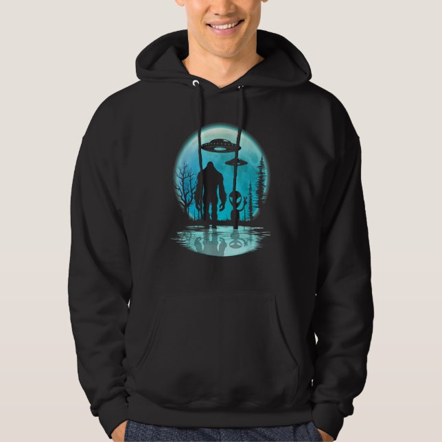 Veste À Capuche Alien Et Lune Bigfoot (Devant)