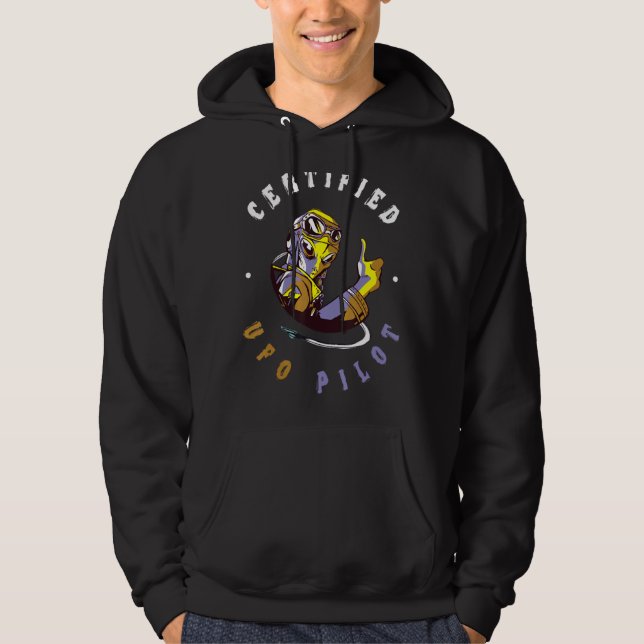 Veste À Capuche Alien Extraterrestrial certifié Ufo Pilot Astrona (Devant)