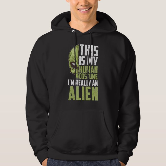 Veste À Capuche Alien Sci Fi Extraterrestrial Alien de costume hum (Devant)