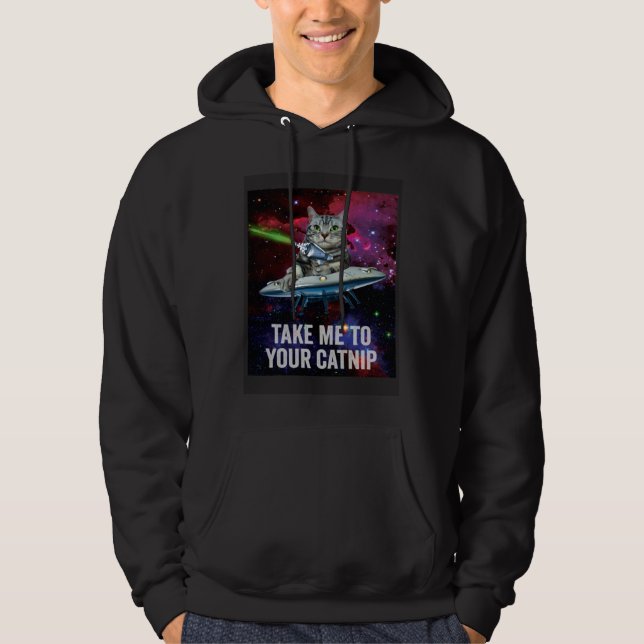 Veste À Capuche Alien Space Cat Take Me to Your Catnip (Devant)