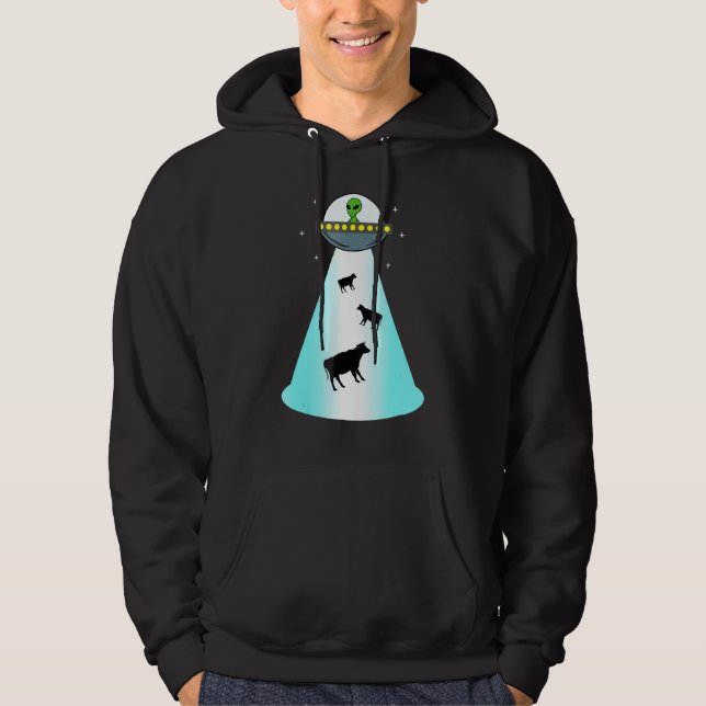 Veste À Capuche Alien Ufo Enlèvement de vache Extraterrestre (Devant)