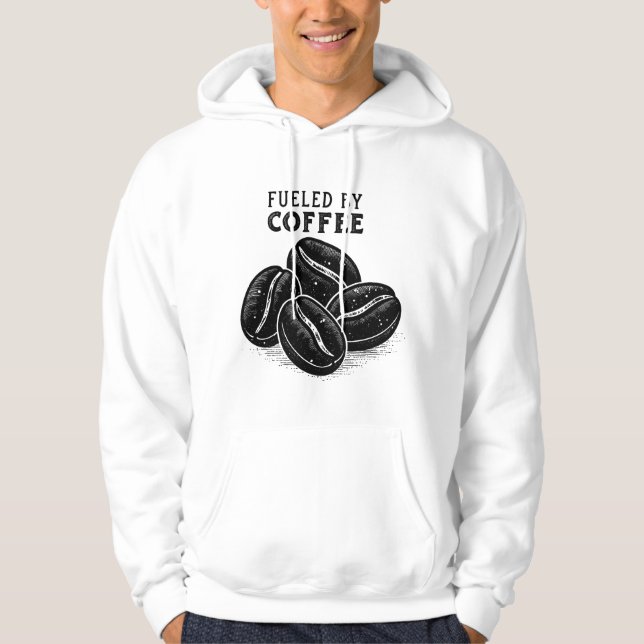 Veste À Capuche Alimenté par le Café – Création drôle pour les ama (Devant)