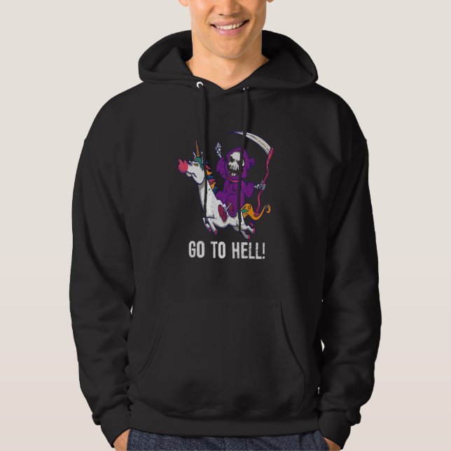 Veste À Capuche Aller À L'Enfer Éffrayant Faucheuse Grim À L'Équit (Devant)