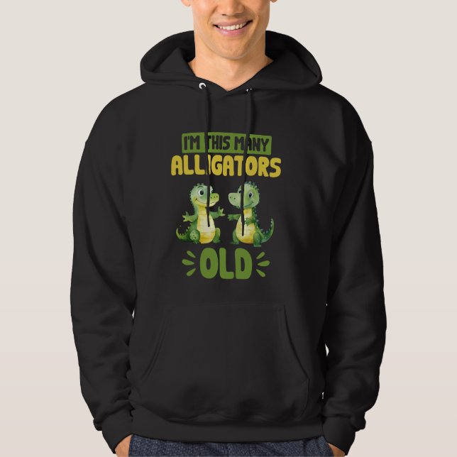 Veste À Capuche Alligator 2e Anniversaire Crocodile Cet Alligat (Devant)
