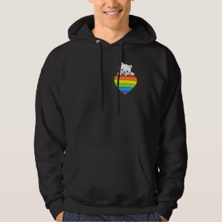 Veste À Capuche Ally Rainbow Heart Cat LGBTQ Community Pride Gende