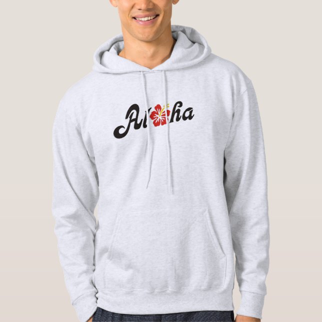 Veste À Capuche Aloha Hibiscus - plat design Hawaii + vos idées (Devant)