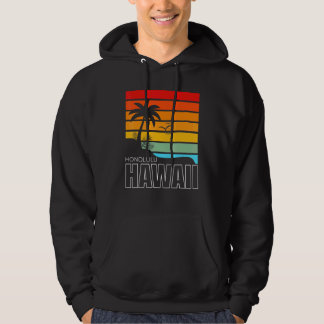 Veste À Capuche Aloha Plage Hawaïenne Palmiers Été Rétro Honol