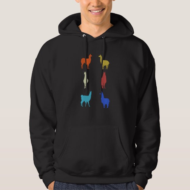 Veste À Capuche Alpaca Llama Retro Graphics Vintages (Devant)