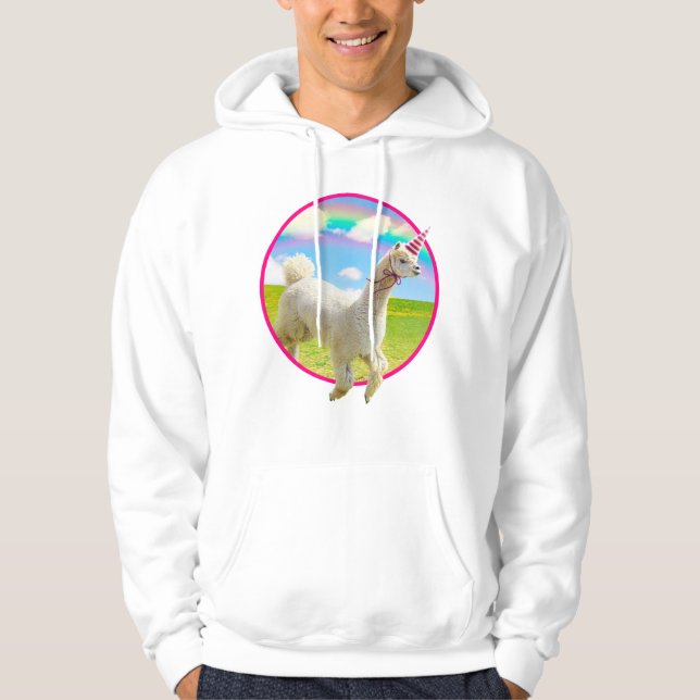 Veste À Capuche Alpaca Unicorne sous ciel ouvert (Devant)