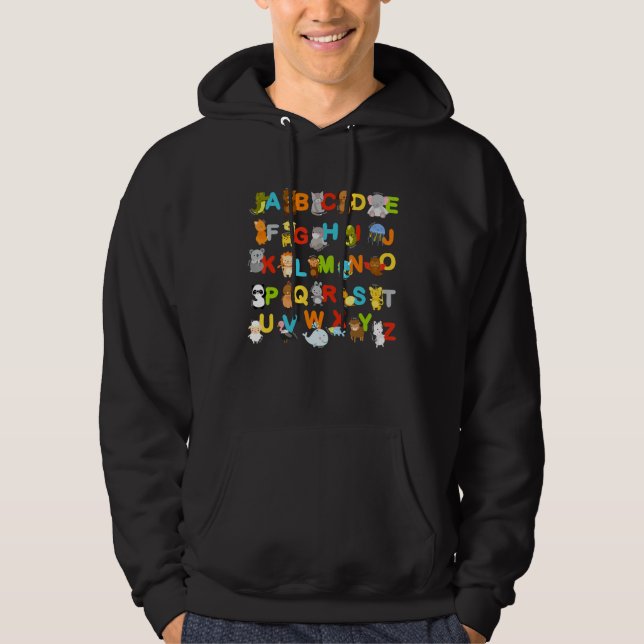 Veste À Capuche Alphabet Animal Learning Abc Cute Urial Education (Devant)