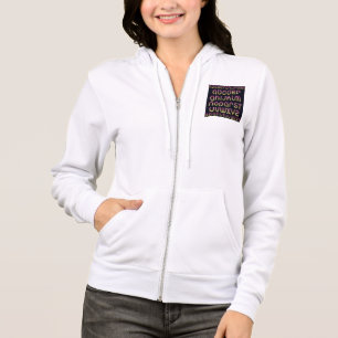Veste À Capuche Alphabet néon rose et jaune rétro des années 80