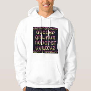 Veste À Capuche Alphabet néon rose et jaune rétro des années 80