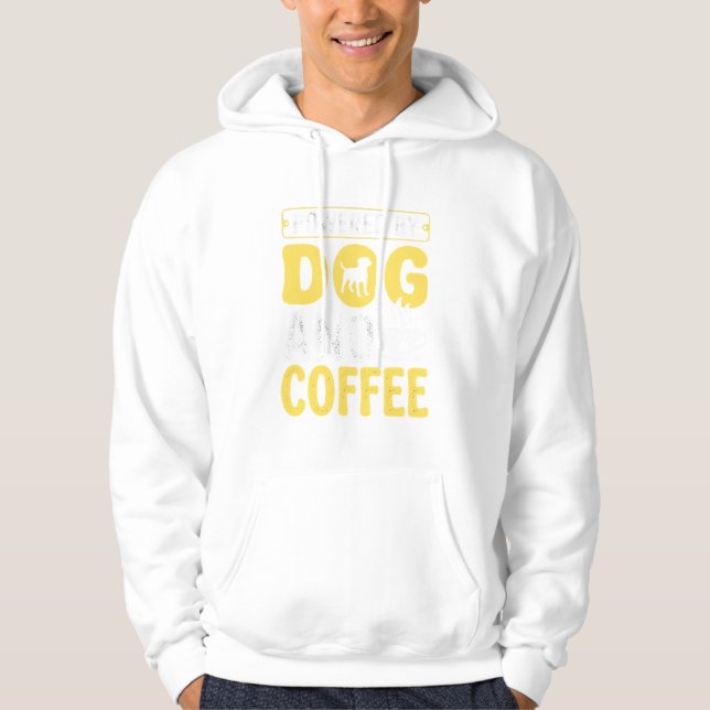 Veste À Capuche Amateur de café chien propulsé par le design (Devant)