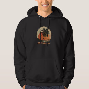 Veste À Capuche Amelia Island Florida Plage Vintage Palm de vacanc