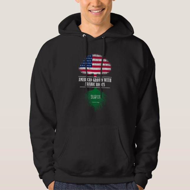 Veste À Capuche Américain cultivé avec des racines arabes Drapeau  (Devant)