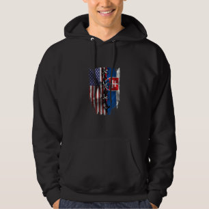 Veste À Capuche Américain cultivé Racines slovaques Drapeau USA Sl