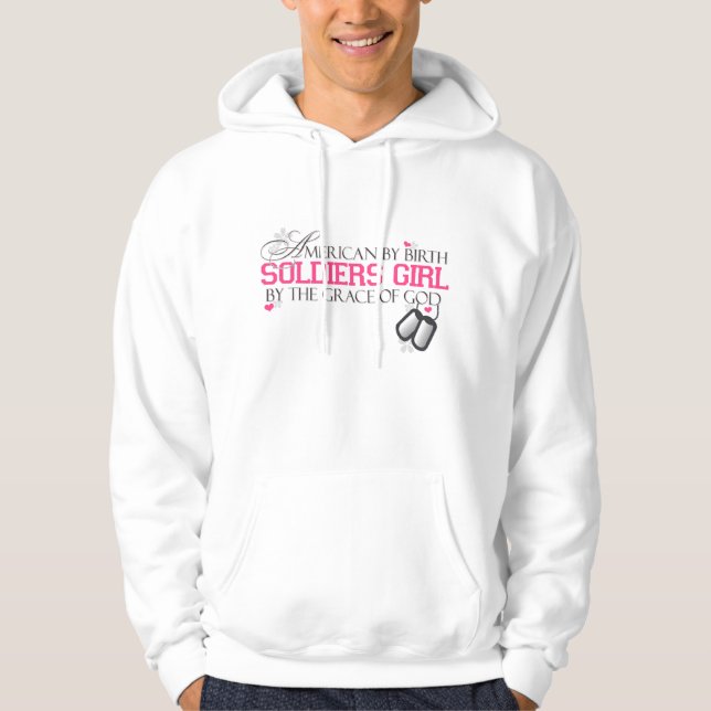 Veste À Capuche Américain par naissance - fille de soldats (Devant)