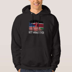 Veste À Capuche American Flag & Kenya Drapeau Meilleure maman Jama