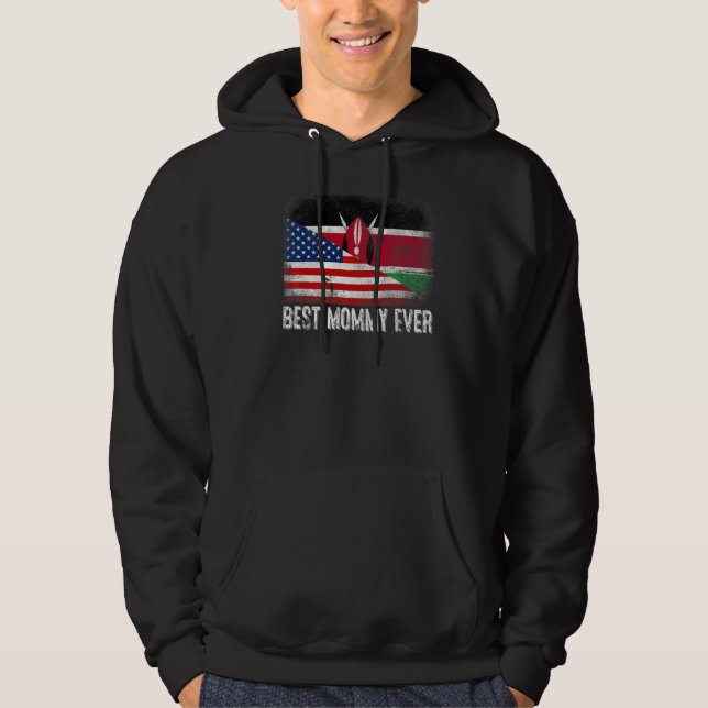 Veste À Capuche American Flag & Kenya Drapeau Meilleure maman Jama (Devant)