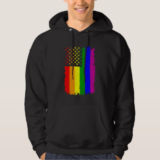 Veste À Capuche American Flag LGBT Rainbow Gift pour Lesbian & Gay