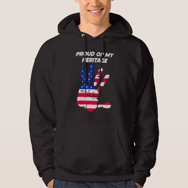 Veste À Capuche American Flag Printed Palm USA (Devant)