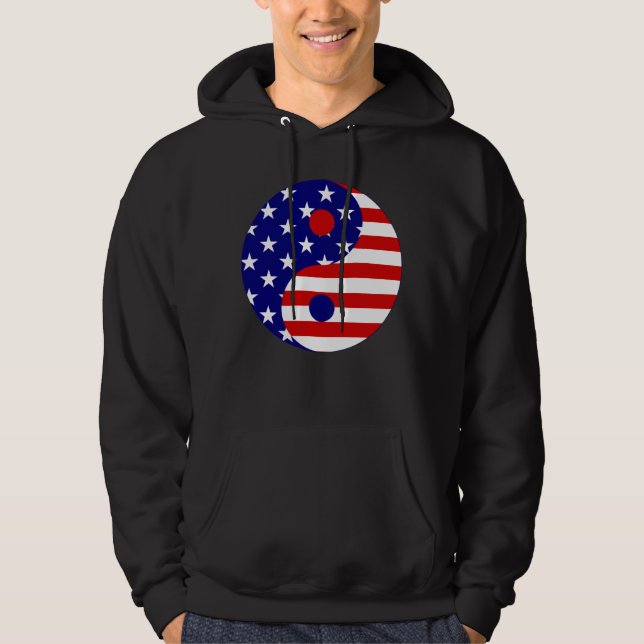 Veste À Capuche american flag yin yang usa (Devant)
