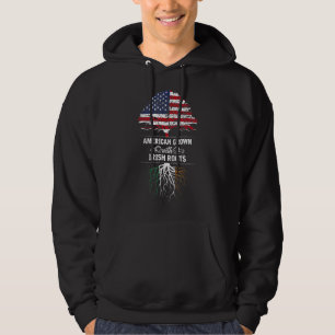 Veste À Capuche American Gros Irish Roots Family Tree Usa Drapeau 