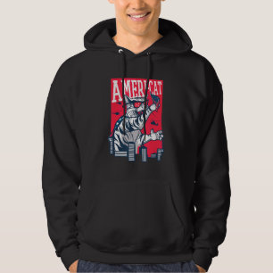 Veste À Capuche American Patriotic American Cat Pride 4 juillet
