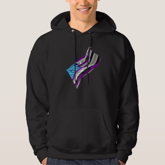 Veste À Capuche American Pride Lgbt Usa Asexuality Flag Equality A (Devant)