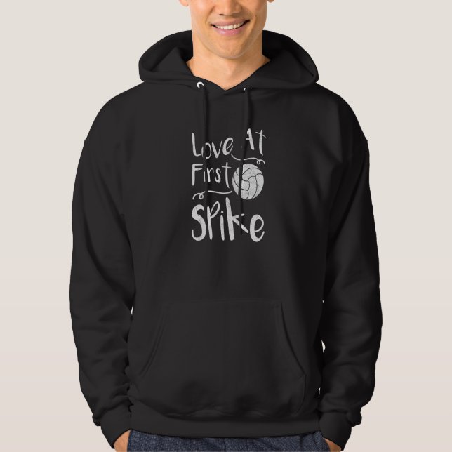 Veste À Capuche Amour Au Premier Spike Volleyball (Devant)
