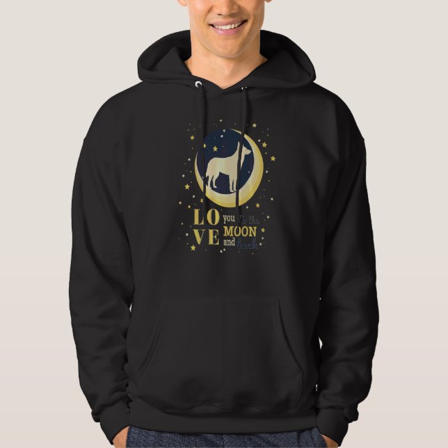 Veste À Capuche Amour Berger Belge Malinois À La Lune (Devant)