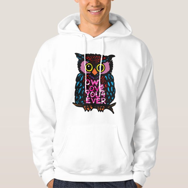 VESTE À CAPUCHE AMOUR DE HIBOU VOUS 4 JAMAIS (Devant)