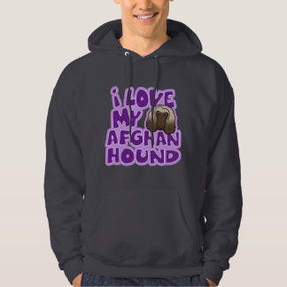 Veste À Capuche Amour de Kawaii I mon lévrier afghan