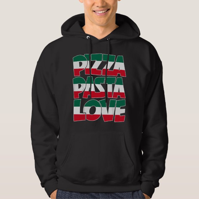 Veste À Capuche Amour Graphique de Pâtes Pizza Italienne Américain (Devant)