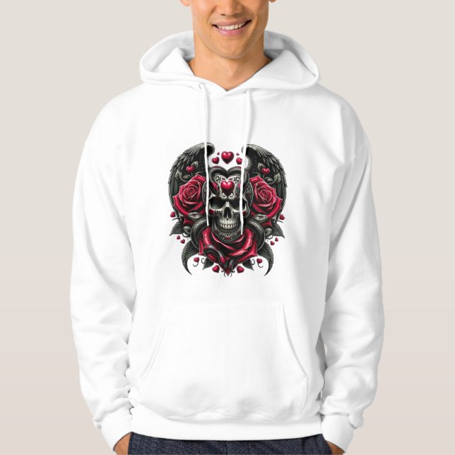 Veste À Capuche Amour noir et rébellion éternelle (Devant)