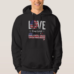 Veste À Capuche Amour On Appelle Maman Tournesol Drapeau Américain