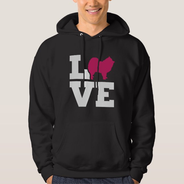 Veste À Capuche Amour Poméranien 16 (Devant)