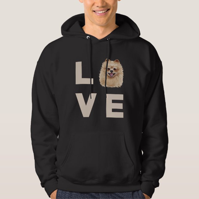 Veste À Capuche Amour Poméranien 67 (Devant)