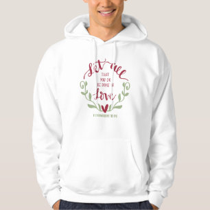 Veste À Capuche Amour pour les hommes blanc et rouge Basic Hooded