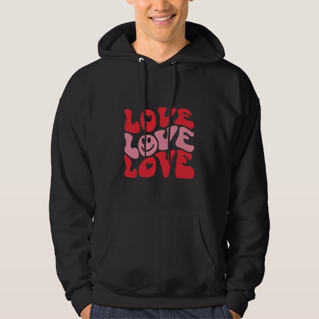 Veste À Capuche Amour Saint-Valentin Groovy Vacances drôles  (Devant)