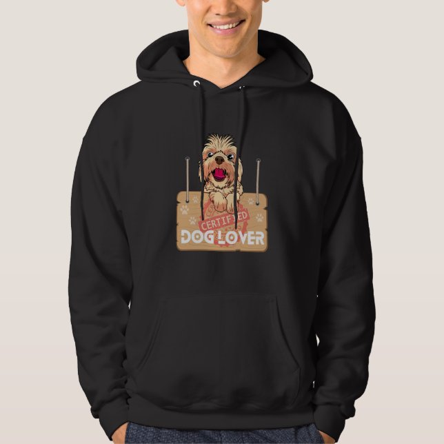 Veste À Capuche Amoureux des chiens certifié (Devant)
