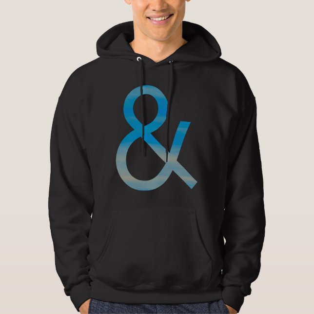 Veste À Capuche Ampersand - Sky Texté sur Dark (Devant)